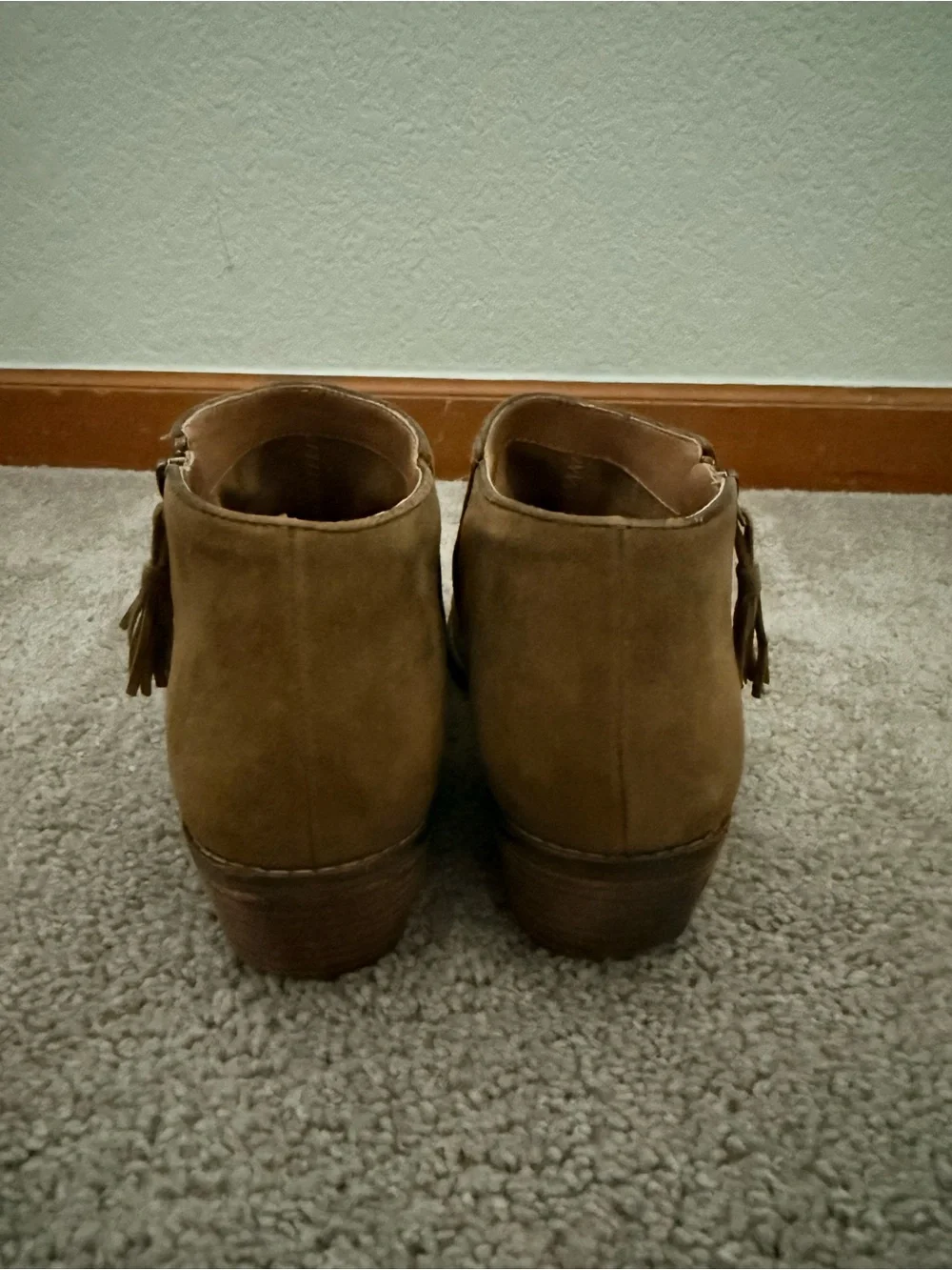 Vionic Suede Ankle Booties in Cognac Brown